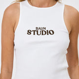 BB Rib Tank White/Brown