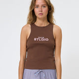 BB Rib Tank Brown/Pink
