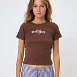 BB Rib Tee Brown/Blue