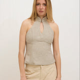 Faye wool-blend halter top