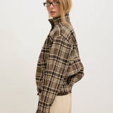 Pauline checkered bomber jacket