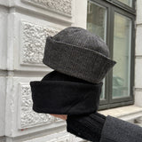 Grey wool blend sailor hat