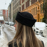 Black wool blend sailor hat