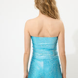 Blue Glitter Tube Top