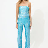 Blue Glitter Tube Top