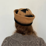 Beige and black sailor hat