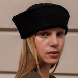 Black wool blend sailor hat