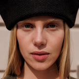 Black wool blend sailor hat