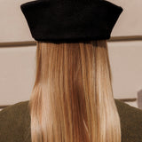 Black wool blend sailor hat