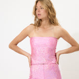 Pink Glitter Tube Top