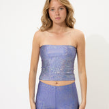 Purple Glitter Tube Top