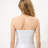 White Glitter Tube Top