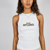 BB Rib Tank White/Brown