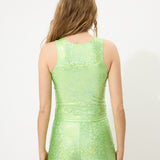 Green Glitter Tank Top
