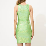 Green Glitter Tank Top Dress