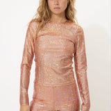 Orange Glitter Long Sleeve