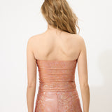 Orange Glitter Tube Top
