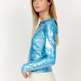 Blue Glitter Long Sleeve