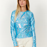 Blue Glitter Long Sleeve